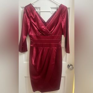 Brand new Kay Unger satin sheath cocktail dress